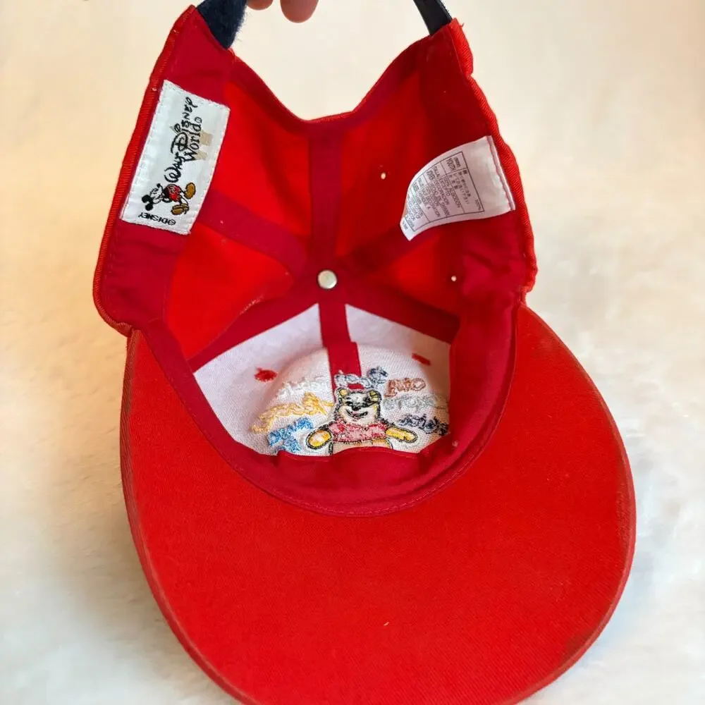 Winnie The Pooh Walt Disney World Youth‎ Cap Hat Strap Back Adjustable Red Kids